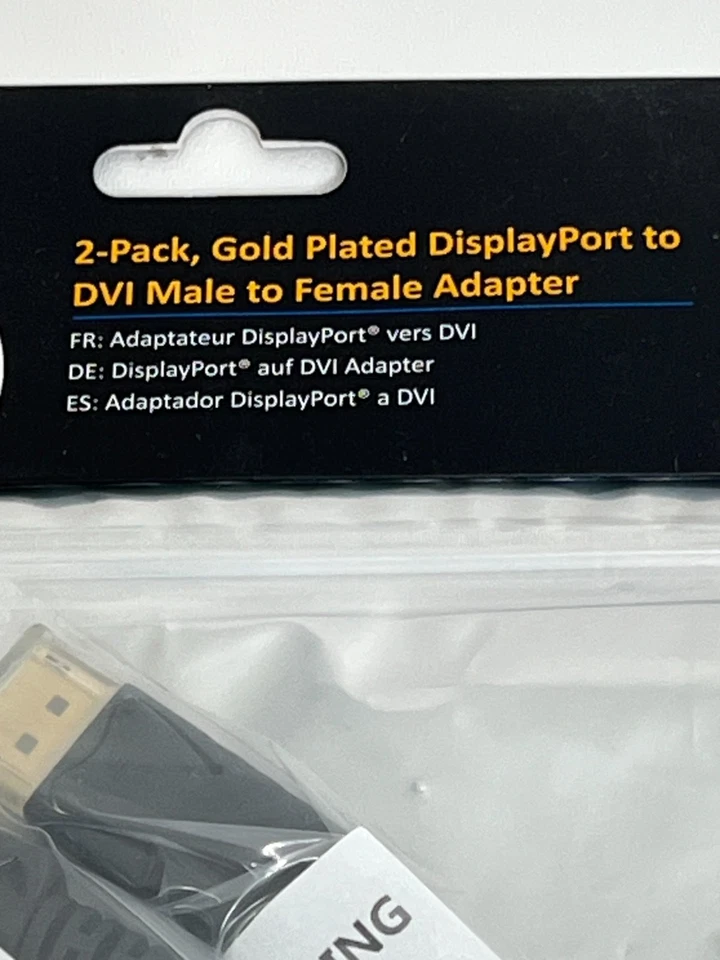 Cable Matters 2-Pack Gold Plated DisplayPort to DVI Male to Female Adapter - Image 2 of 2