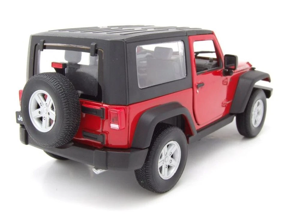 Jeep Wrangler Rubicon Chiuso 2007 Rosso Modellino Auto 1:24 Welly - Immagine 2 di 4