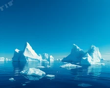 Icebergs Floating in Ocean Pop Art 8X10 Print