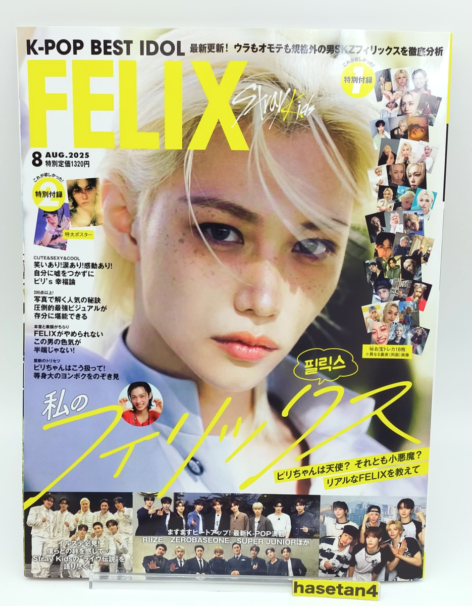 Stray Kids FELIX トレカ 14枚 Stray Kids Felix K-POP BEST IDOL Aug 2025 Mag 77p w/ 18 Photo