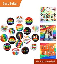 54pcs Rainbow Pride Buttons Vibrant LGBTQ Pins for Celebrations and Parades