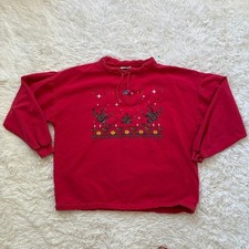 Vintage 1993 WEK Kellsport Red Southwest Tribe Turtle Sweatshirt Made in USA S/M