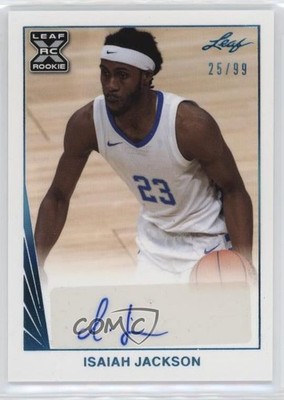 2021 Leaf Memories 1990 Base Platinum 25/99 Isaiah Jackson Rookie Auto RC 0u66