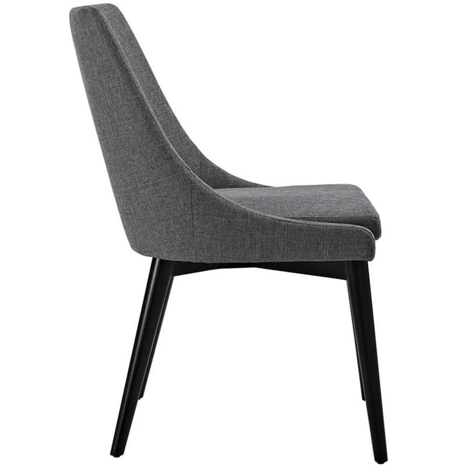 Modway Viscount 19" Solid Rubberwood and Fabric Dining Chair in Gray - Image 3 of 4
