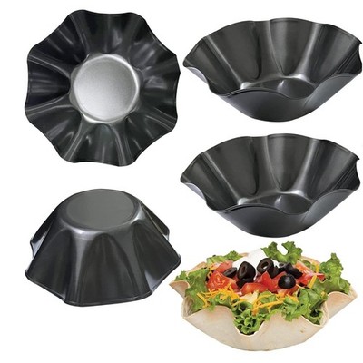 4 PCS 8.4 Inch Large Taco Shell Bowl Maker Molds Nonstick Carbon Steel Pans
