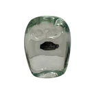 Vintage Blenko Handcraft Art Glass Owl Clear Paperweight MCM