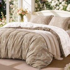 Light Taupe Comforter Set Queen - Queen Size Comforter Set, 3 Pieces Cute Floral