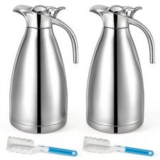 2 Pcs Stainless Steel Thermal Coffee Carafe Insulated with Brushes