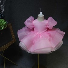 Pink Girl Princess Dress Birthday Party Piano Recital Outfit Pageant Formal Gown