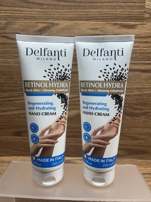 Delfanti Milano Retinohydra  Regenrating & Hydrating Hand Cream 8.4 Oz Lot Of 2