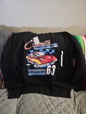 GM Corvette Sting Ray Racing Long Sleeve Sweat Shirt, Men's XL