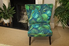 Up cycled Vintage Cocktail Chair, professionally upholstered