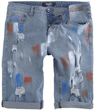 Rock Rebel by EMP Herren hellblaue Shorts mit Destroyed Effekten