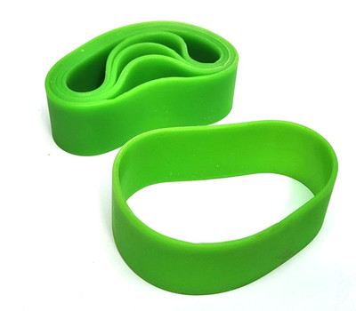 5 pcs! GREEN 4'' Long x 1'' Wide x 5/64'' Thick - Rubber Silicon Band Color Coding
