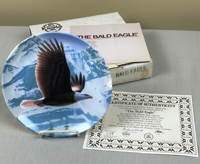 1988 Majestic Birds Series: THE BALD EAGLE Plate, Daniel Smith,  LIMITED ED. COA