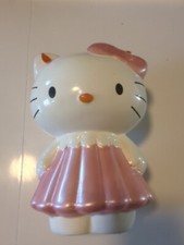 Hello Kitty cute ceramic girls large pink white piggy bank Sanrio 9" No Plug