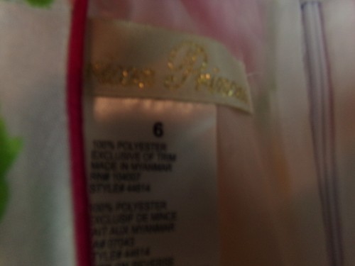 American Princess Girls size 6 White Pink and Green Floral A-Line Dress - Picture 4 of 6