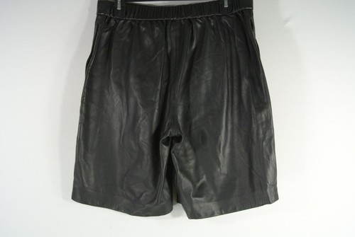 NEW ALLSAINTS Jen Leather Jogger Shorts in black size 8 #P2377 - Picture 5 of 7