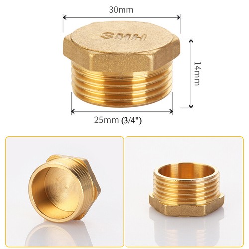 Brass 1/2" 3/4" Male/Female Blanking Cap Stop End Lock, Water Gas Pipe Parts - Picture 7 of 8