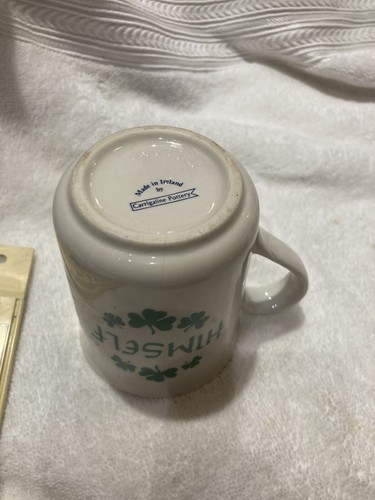 Carrigaline Pottery Made In Ireland “HIMSELF” Coffee cup Mug 10 oz Shamrocks! - Picture 8 of 8