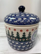 Boleslawiec Poland Pottery 5" Lidded Dish Candy Dish Trinket Dish Handmade NEW