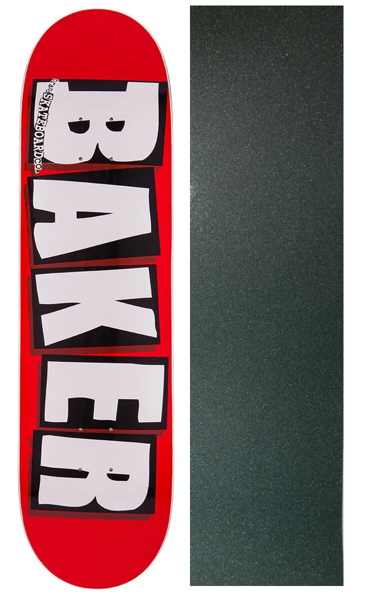 BAKER Skateboard Deck LOGO WHITE 7.56' with Mob Grip BRAND NEW IN
