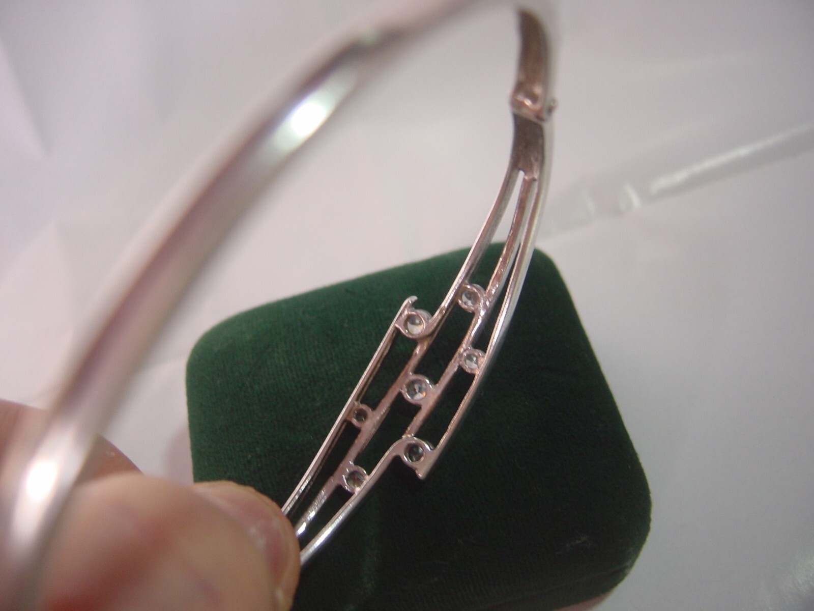 solid sterling silver unusual bangle-sparkling hi… - image 11