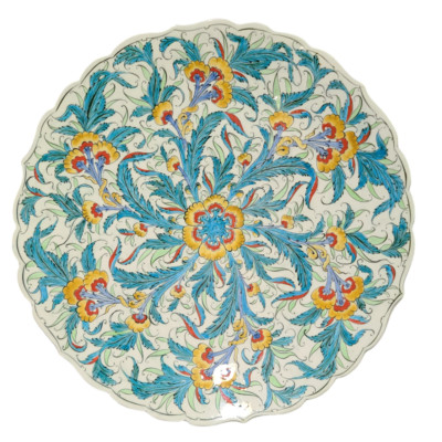 Vintage Large 17.5'' Hand Painted Wall Platter Tray Ceramic Avanos/Türkiye
