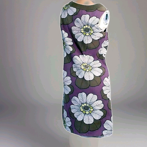 BODEN dress/tunic "stunning" canvas cotton floral Purple Wisteria hazelnut Uk12r - Foto 3 di 10