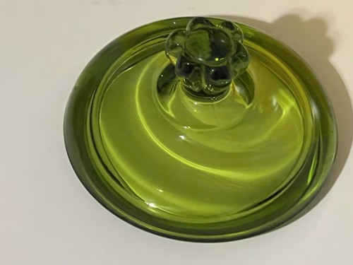 Antique Green Glass Lidded Candy Dish Empire Sterling Silver 460 - Picture 13 of 24