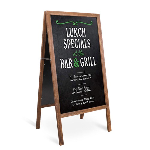 Heavy Rustic Large Wood A-Frame Magnetic LED Chalkboard Blackboard Wedding Cafe - Picture 29 of 45