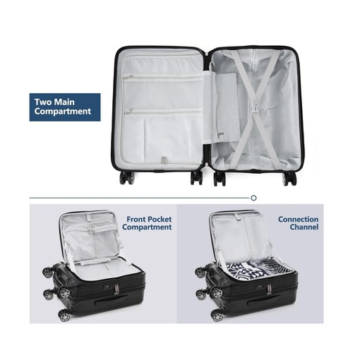 Carry-on Luggage 20 Inch Front Open Luggage Lightweight Suitcase with Front P... - Picture 4 of 8