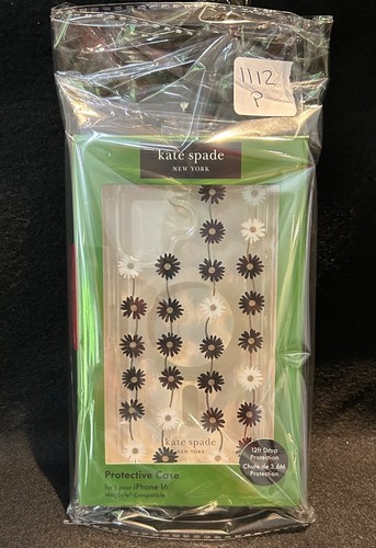 Kate Spade New York Case for Apple iPhone 16 MagSafe Black/White Daisy Chain NIB - Picture 9 of 9