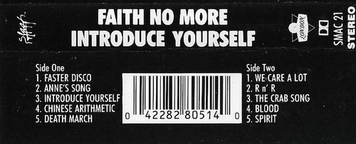 Faith No More Introduce Yourself CASSETTE ALBUM Alternative Rock, Hard Rock - Picture 4 of 9
