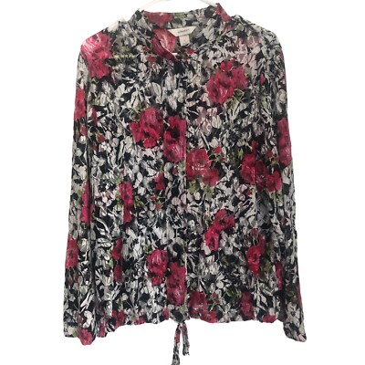 NWT CJ Banks Size X 14W Multicolor Floral Print Lace Stretch Top Jacket B14