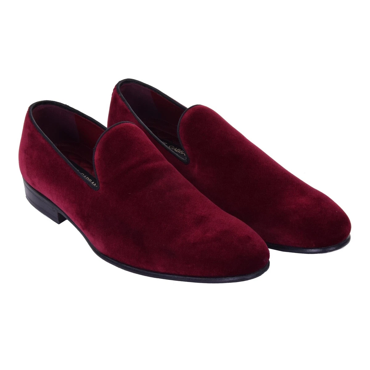 Dolce & Gabbana Red Suede Embellished Men Dress Loafers Men\'s Shoes Dolce & Gabbana Black Velvet Embellished Dress Loafers Men main image 4