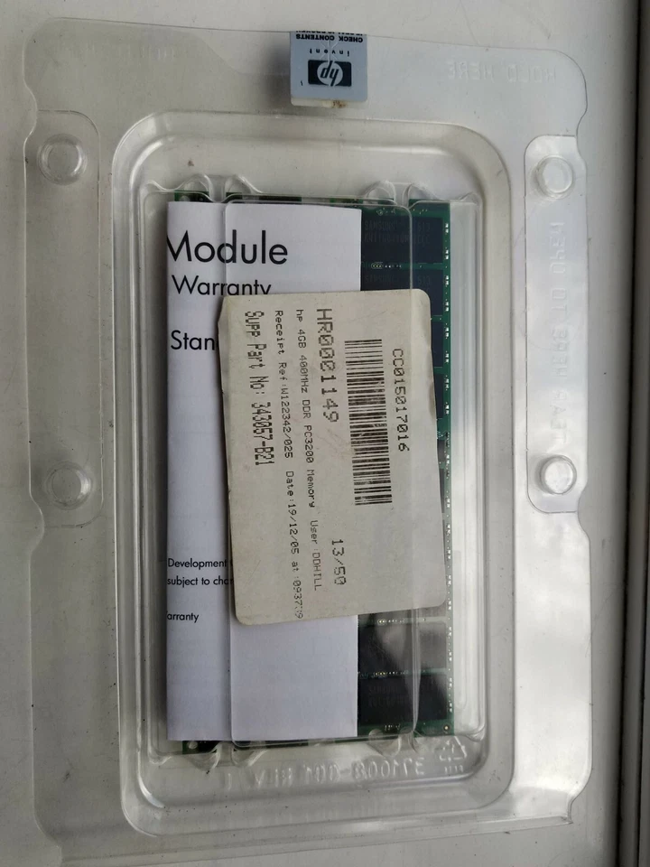343057-B21 -Genuine HP 4GB (2x2GB) PC2-3200 DDR2 400MHz SDRAM Server. Sealed New - Image 2 of 4