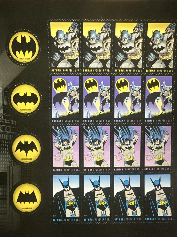 2014 DC Comics Batman USPS Forever Stamps One Sheet of Twenty - Image 2 of 4