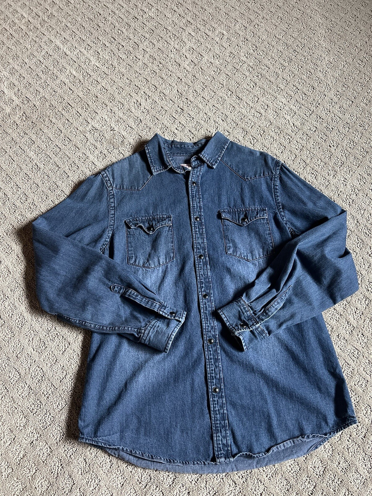 Mossimo Mens Blue Button Down Jacket Medium - image 1