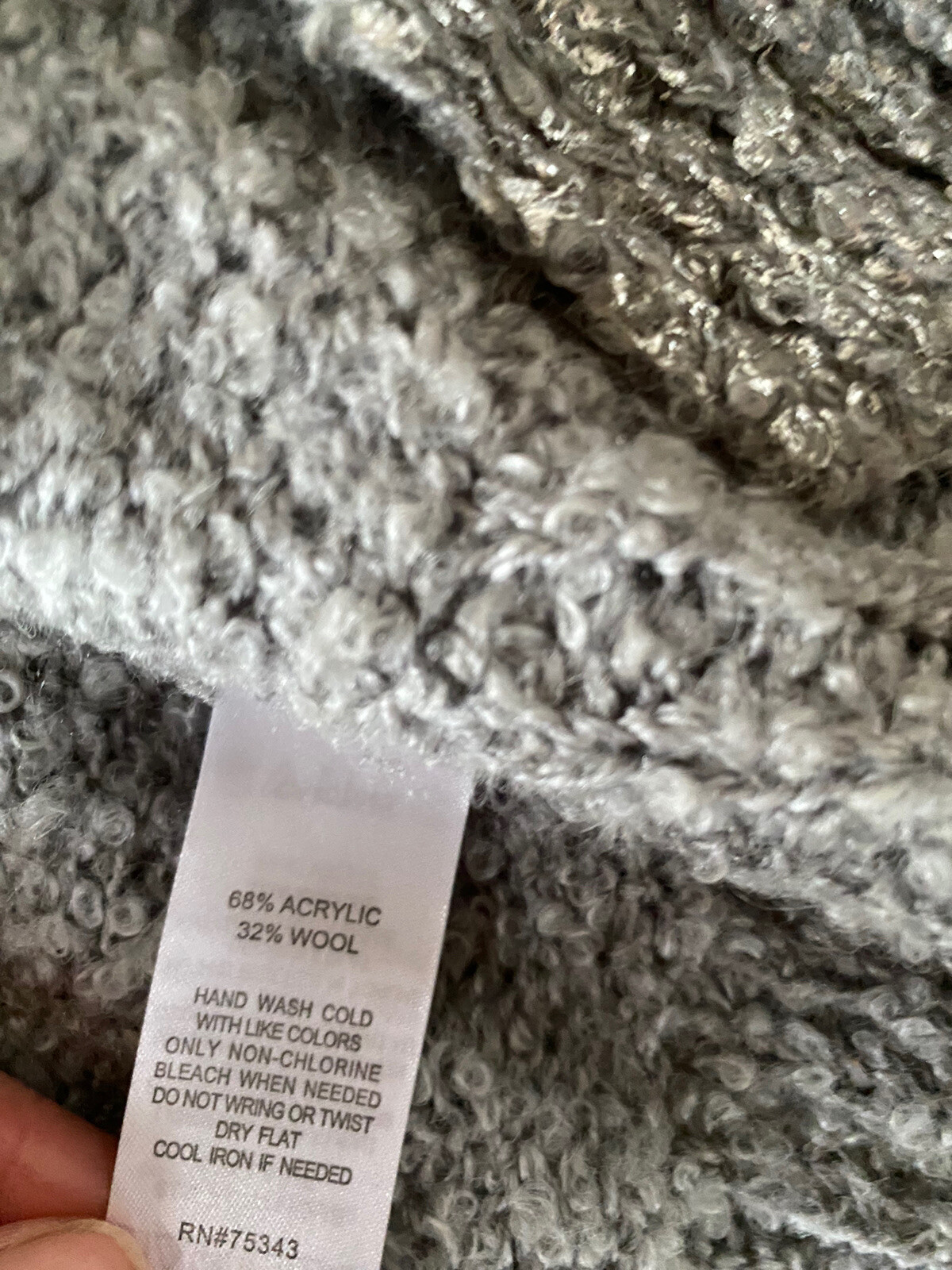 Ruby Moon Sweater Silver Metallic Duster Long Woo… - image 4