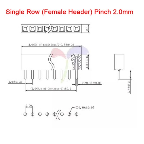 2.0mm Pitch 2 Pin-40 Pin PCB Male/Female Pin Header Single/Double Row Connector - Picture 13 of 20