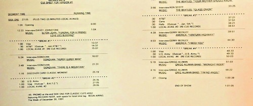 RADIO SHOW: 12/23/91 COMPLETE SETS BEATLES, ELTON JOHN, GREGG ALLMAN, AMERICA - Picture 1 of 2