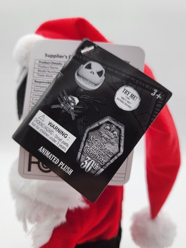 Nightmare Before Christmas Jack 13" Animated Plush Santa Works NEW - Picture 5 of 10