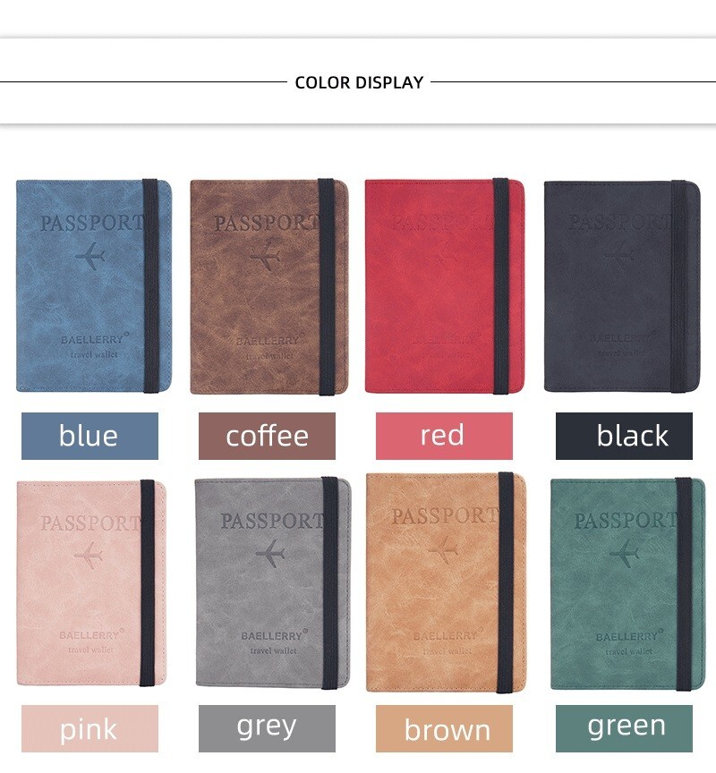 RFID-Blocking Leather Passport Holder with Vaccination Card Slot-image