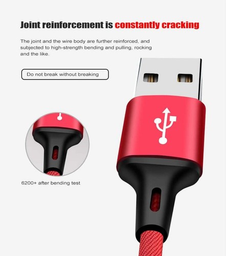3 In 1 Fast Charger Cable for All Phones Micro USB and Type C With 4 Colours - Picture 2 of 6