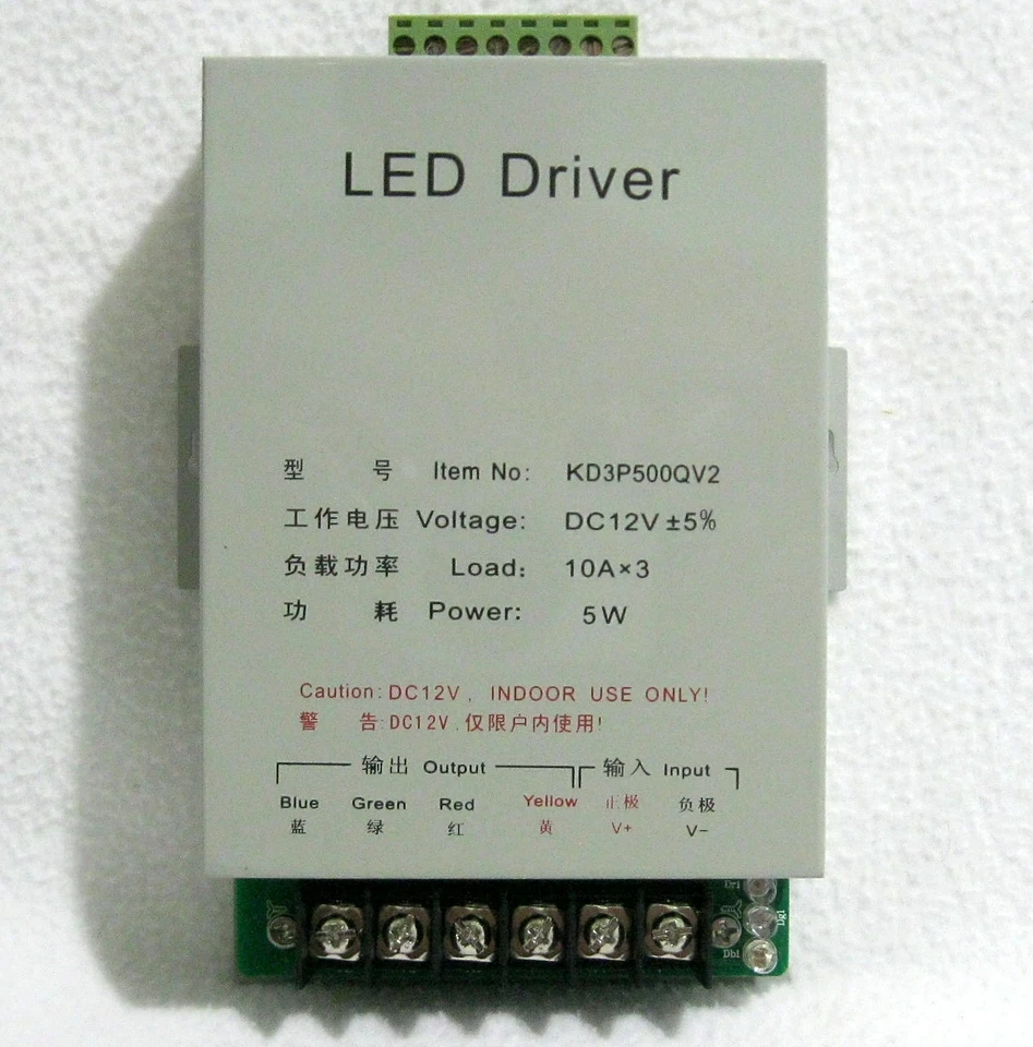 KD3P500QV2 RGB LED Driver Strip 3-Channel 360W Extender Indoor DC12V 30A 3x10A  - Image 2 of 4