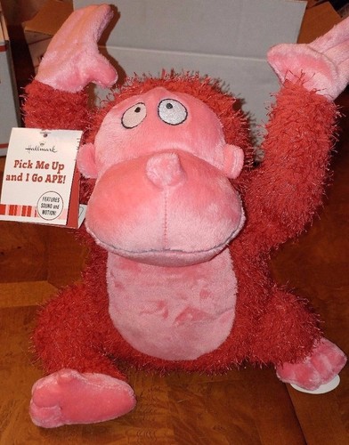 Hallmark Pick Me Up and I Go Ape! Valentine 12" Plush - Sings - 第 1/2 張圖片