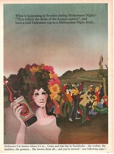 Dubonnet Cat Aperitif Illustration by Jose' Alvarez 1969 Vintage Advertising