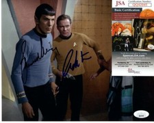 WILLIAM SHATNER and LEONARD NIMOY signed 8x10 STAR TREK photo JSA