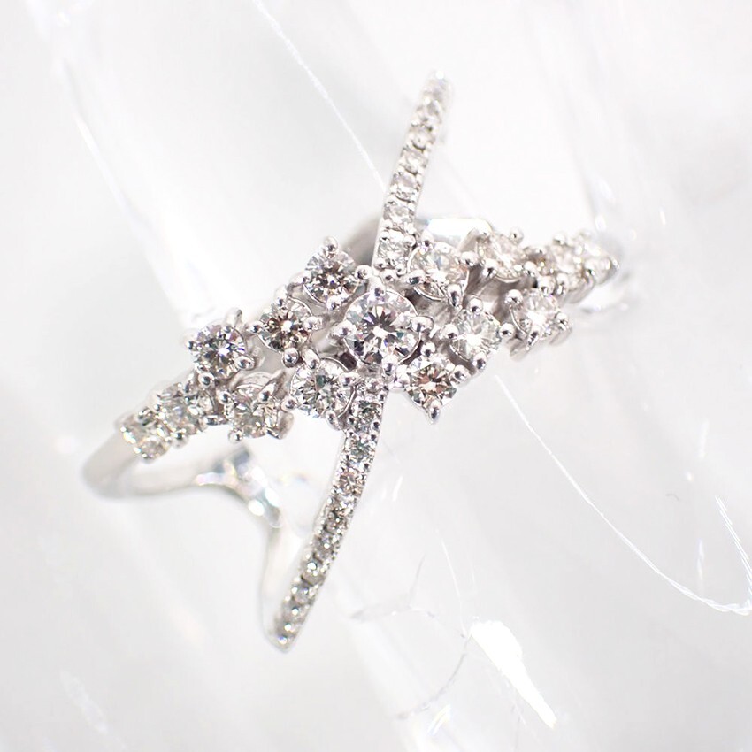 Used] Pt900 diamond ring/US size10/g436-56 | eBay